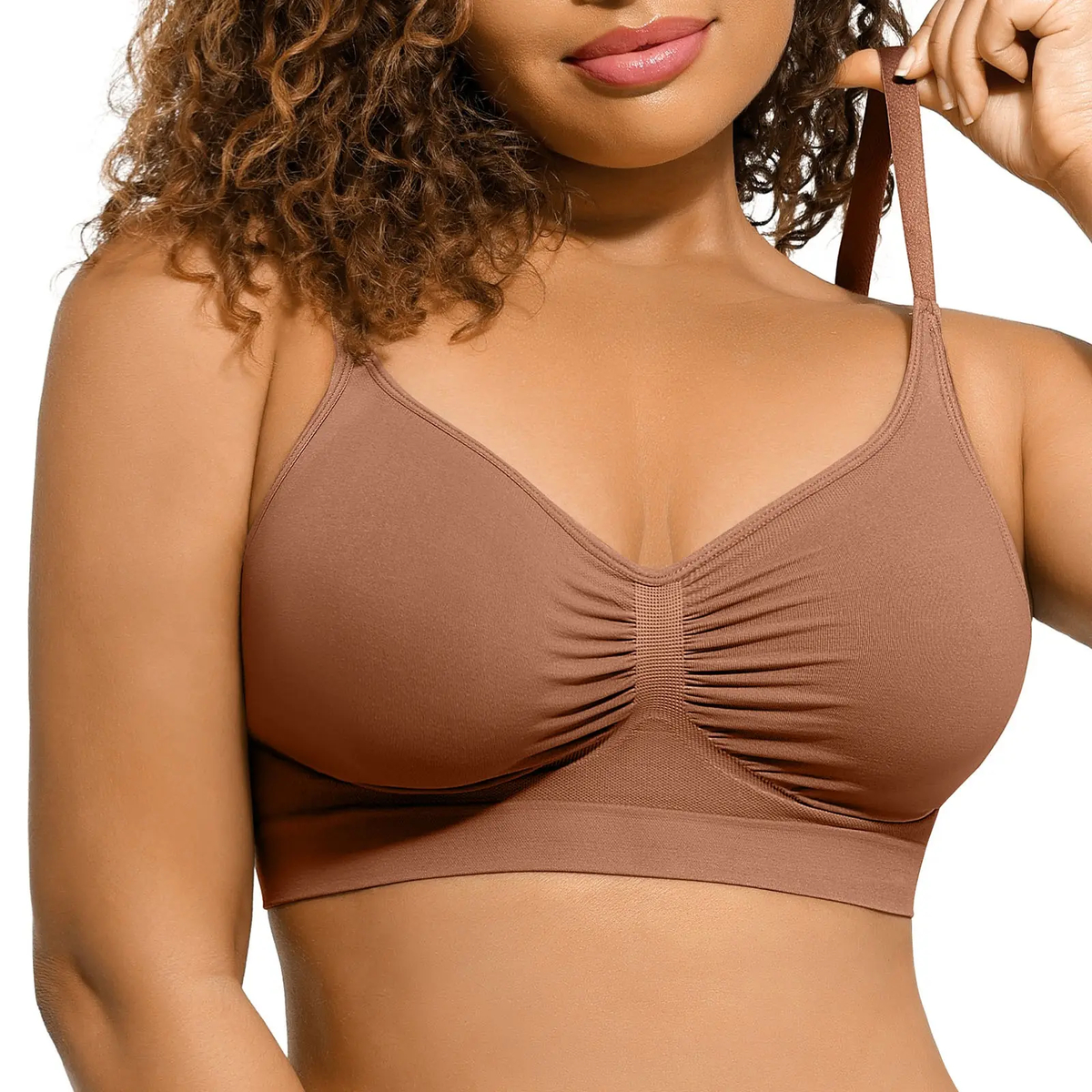 Wireless Comfort Bralette – Seamless V-Neck | No Underwire